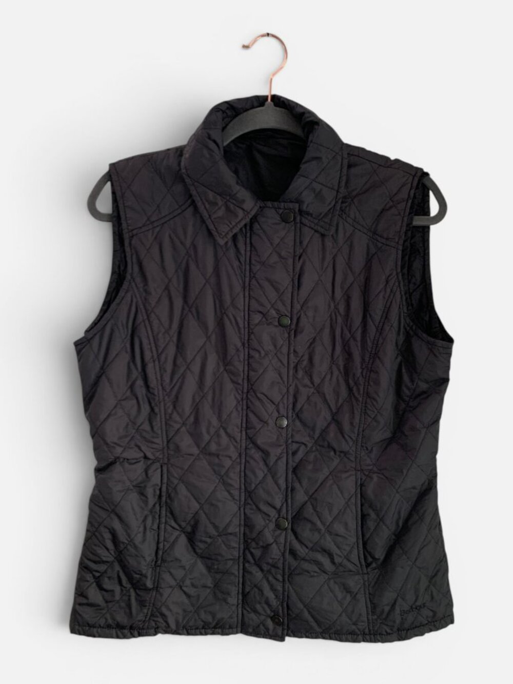 Barbour Newmarket Quilted Gilet Vest Black Size UK 14 US 10 Lightweight